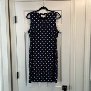 Multicolored Polka Dot Sleeveless Knee-Length Sheath Dress